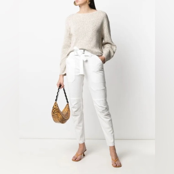 NWT Rag & Bone Abby Stretch Cotton Pants Ivory High Rise  $425. Size 4 - Picture 7 of 8